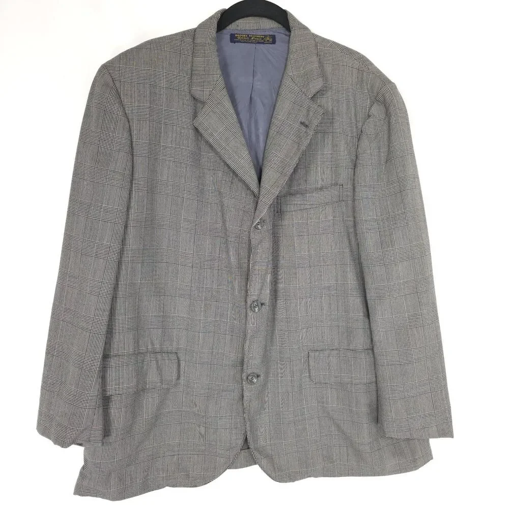 BROOKS BROTHERS Golden Fleece 3pc Suit 43SH Jacket Vest Pants 34x25 Wool USA VTG